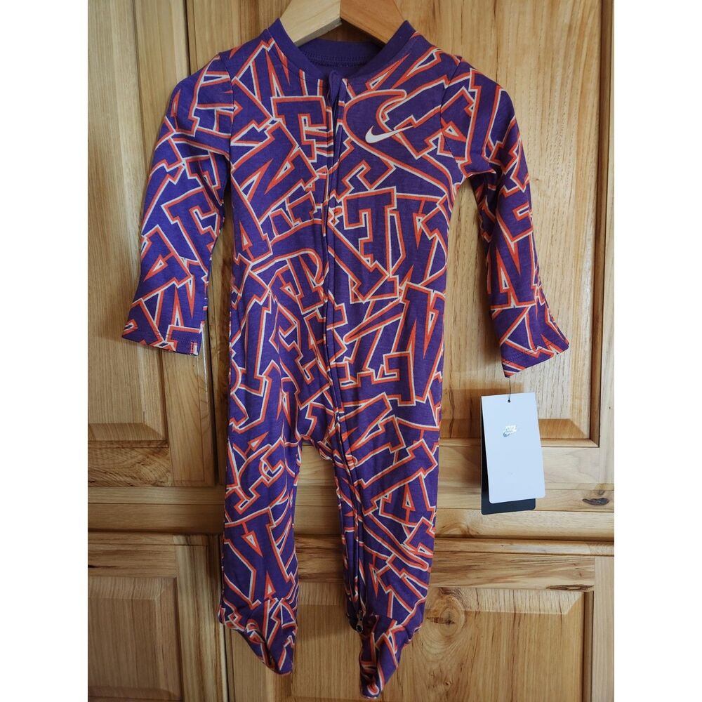 Nike Baby Girl Footed One‑Piece Coverall 6M Purple Cosmos NWT